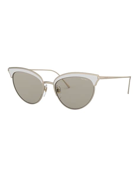 prada metal cat eye sunglasses w contrast brows|Prada Cat.